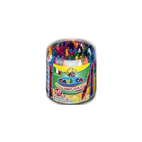 Vaškiniai pieštukai JUMBO CARIOCA, 50 spalvų  