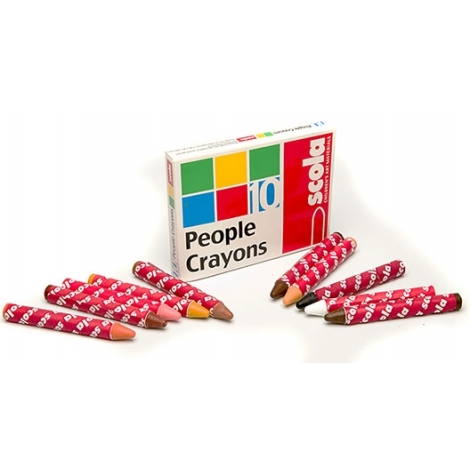 Vaškinės kreidelės Scola People Crayons  10 kūno spalvų.